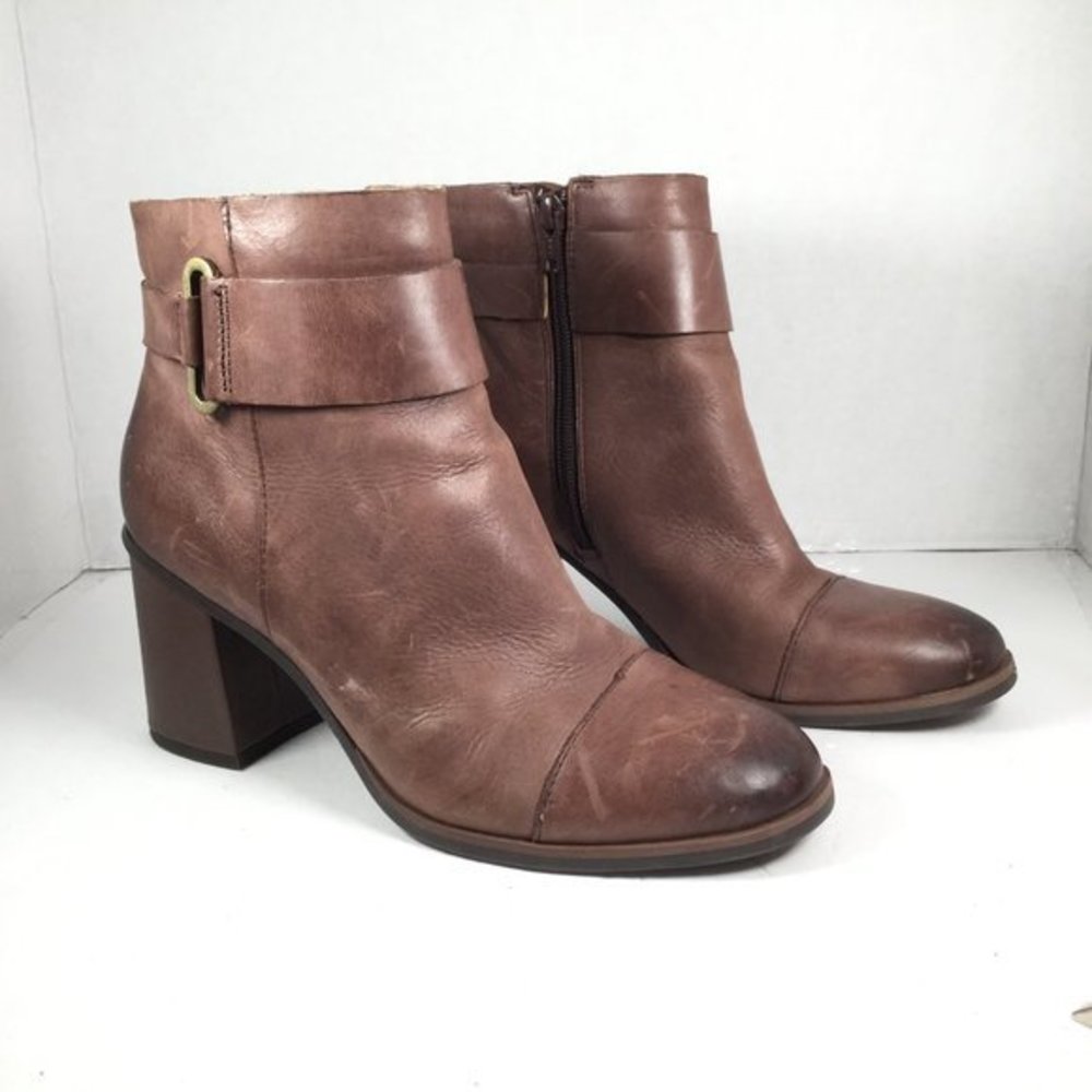 Korks Women's Hanska Leather Booties Dark Brown Size 8